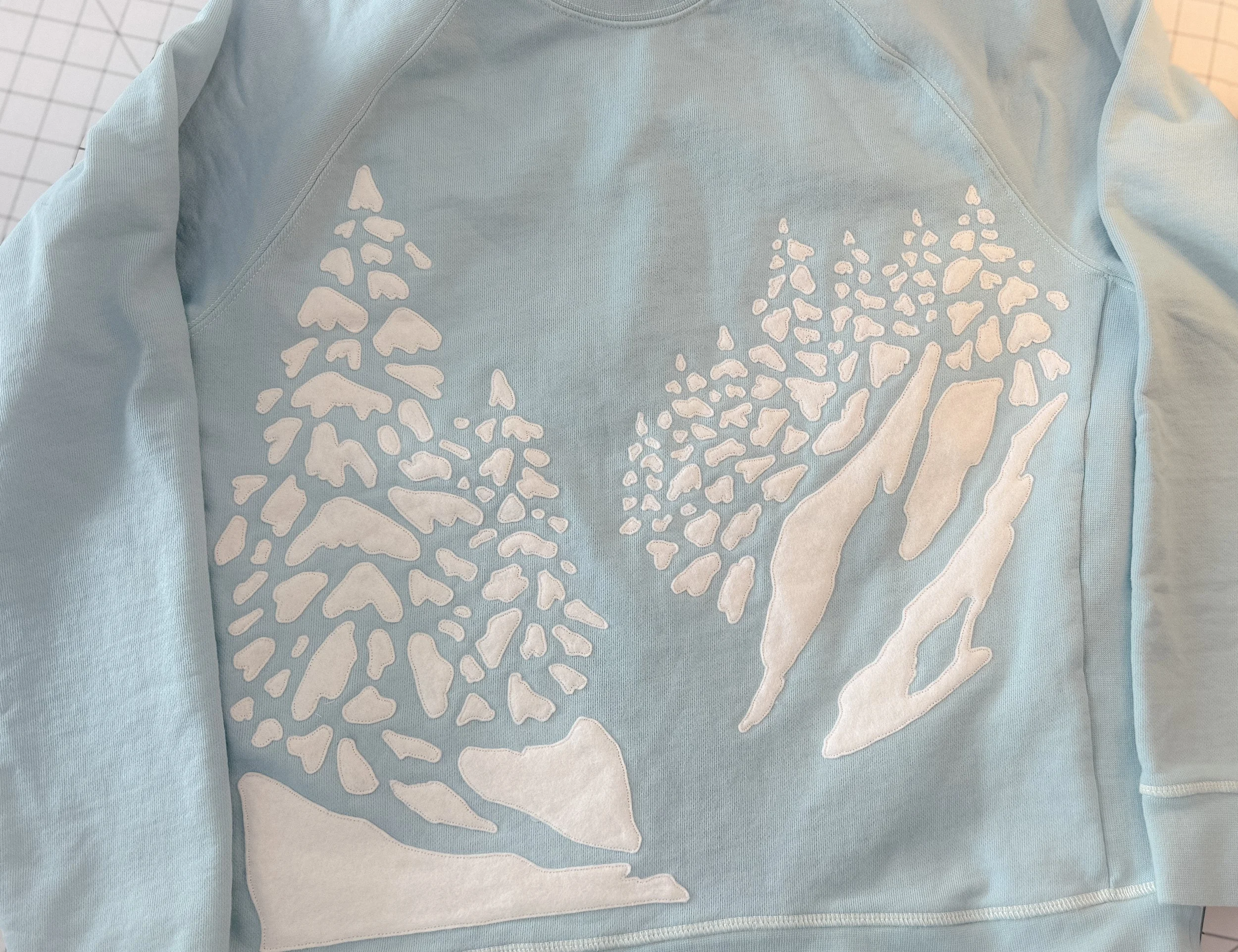 back country applique - blue