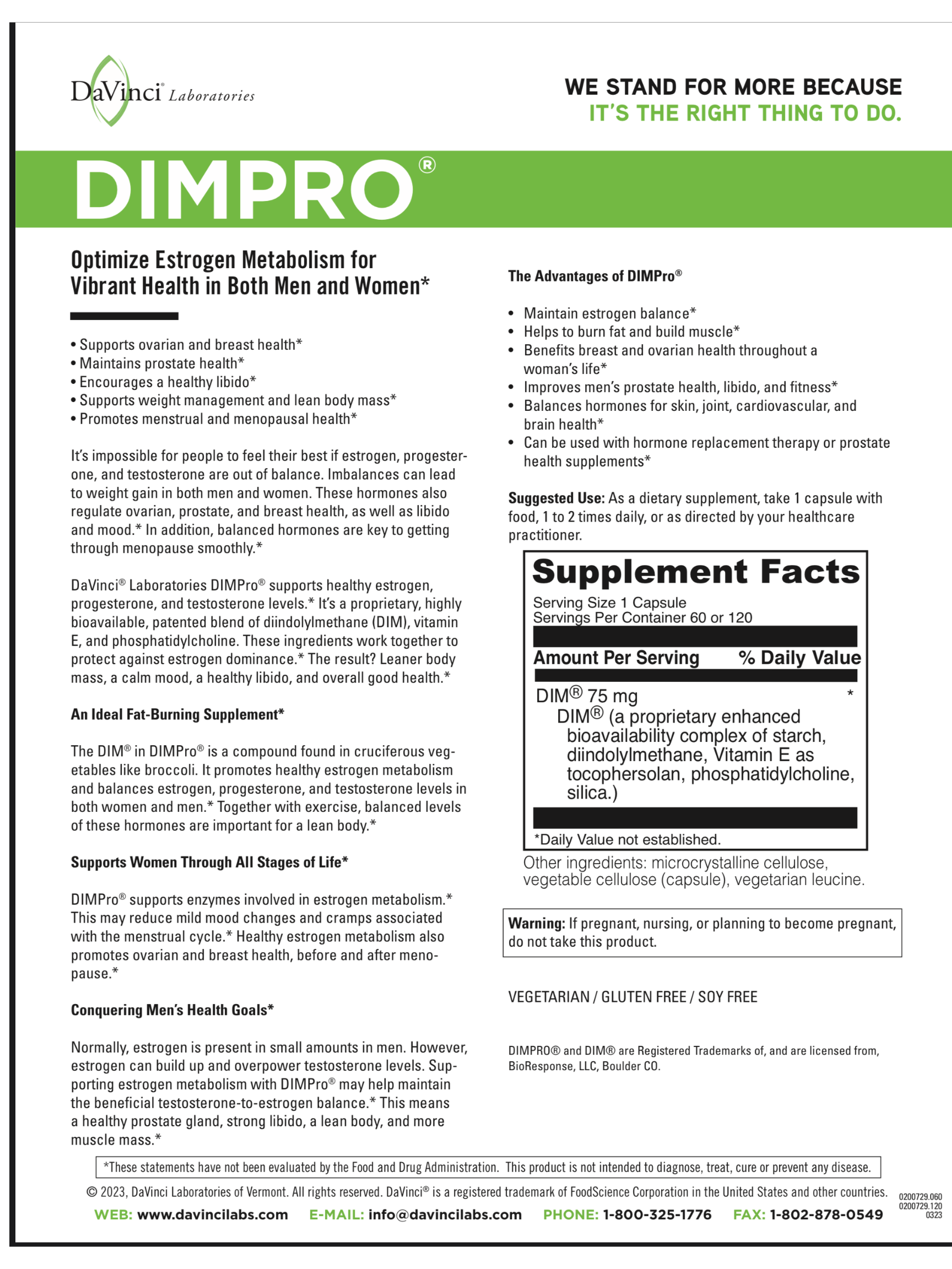DIMPRO supplement supporting hormone balance and metabolic health at Natural Balance Health Center