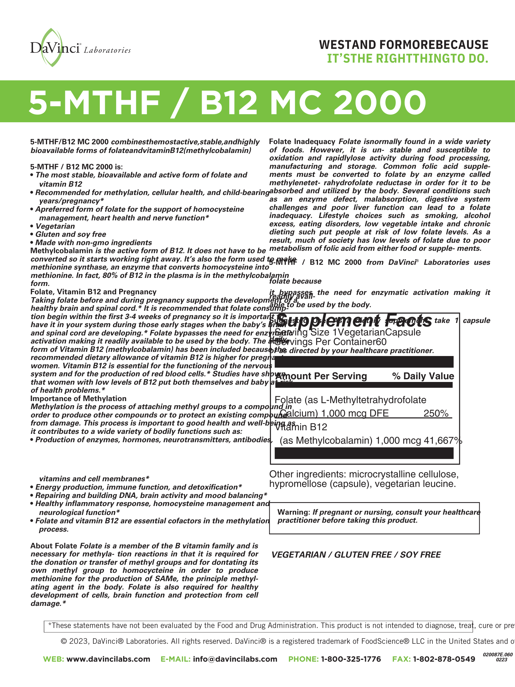 5-MTHF methylated folate supplement supporting overall wellness at Natural Balance Health Center