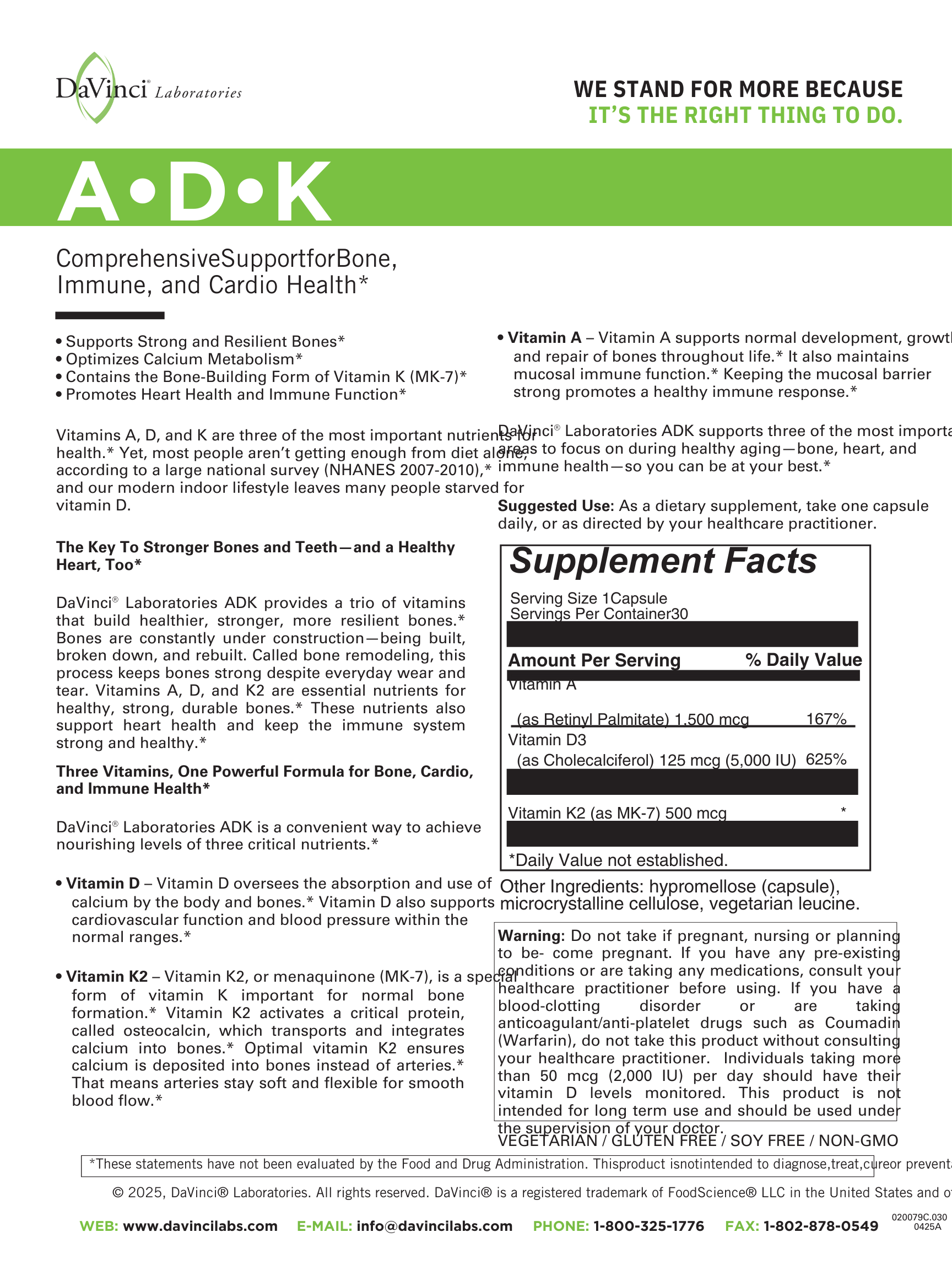 ADK vitamin supplement supporting immune and bone health at NBH