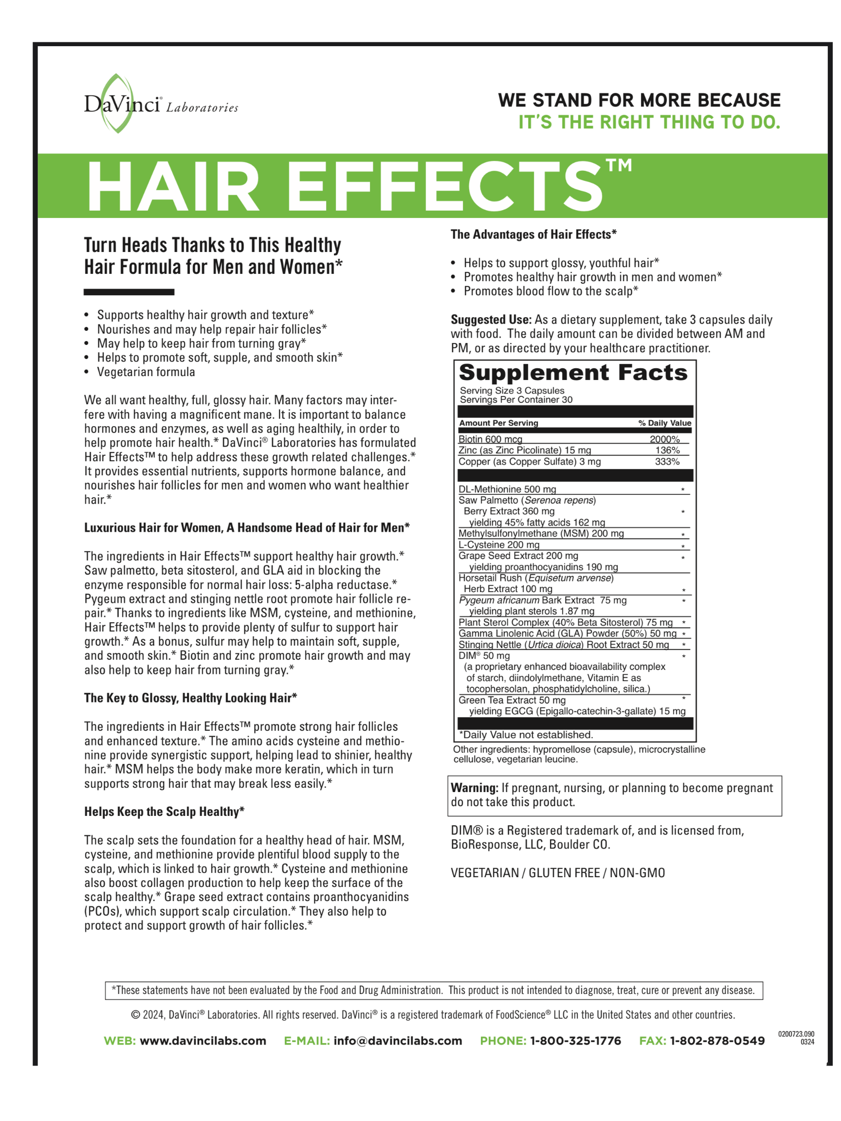 Hair Effects supplement supporting hair, skin, and nail health at Natural Balance Health Center