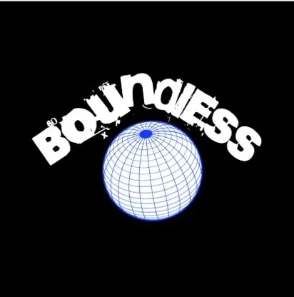 The image features the word 'Bounceess' curved around a blue wireframe globe on a black background.