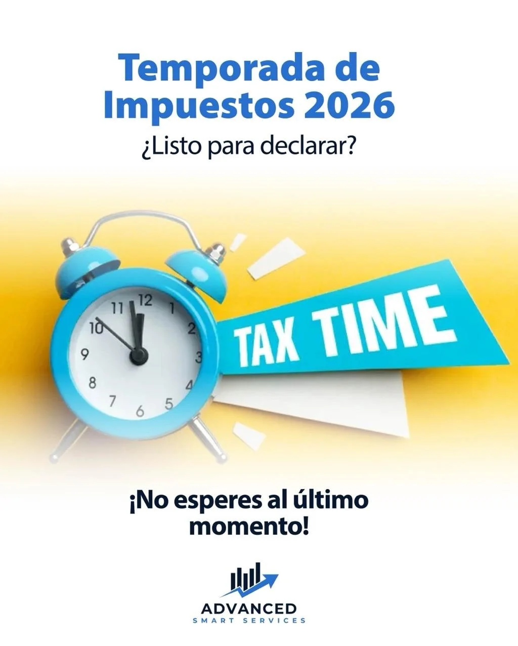 📣 &iexcl;La temporada de impuestos 2026 ya casi inicia!
&iquest;Listo para declarar tus impuestos del 2025? 🗓

✅ Inicio oficial: 26 de enero
✅ Fecha l&iacute;mite: 15 de abril
✅ Pr&oacute;rroga: hasta 15 de octubre (solo para presentar, no para pag