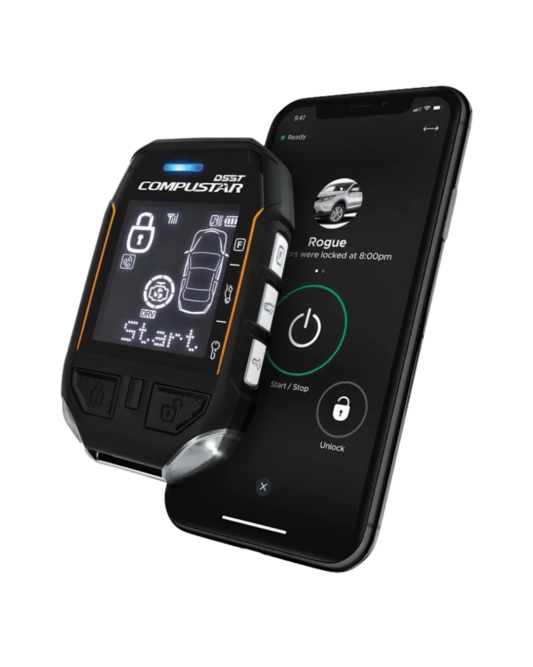 Compustar 2-way remote and DroneMobile smartphone app used for remote starter installation at Xtreme Car & Truck Accessories in Bridgeville, PA