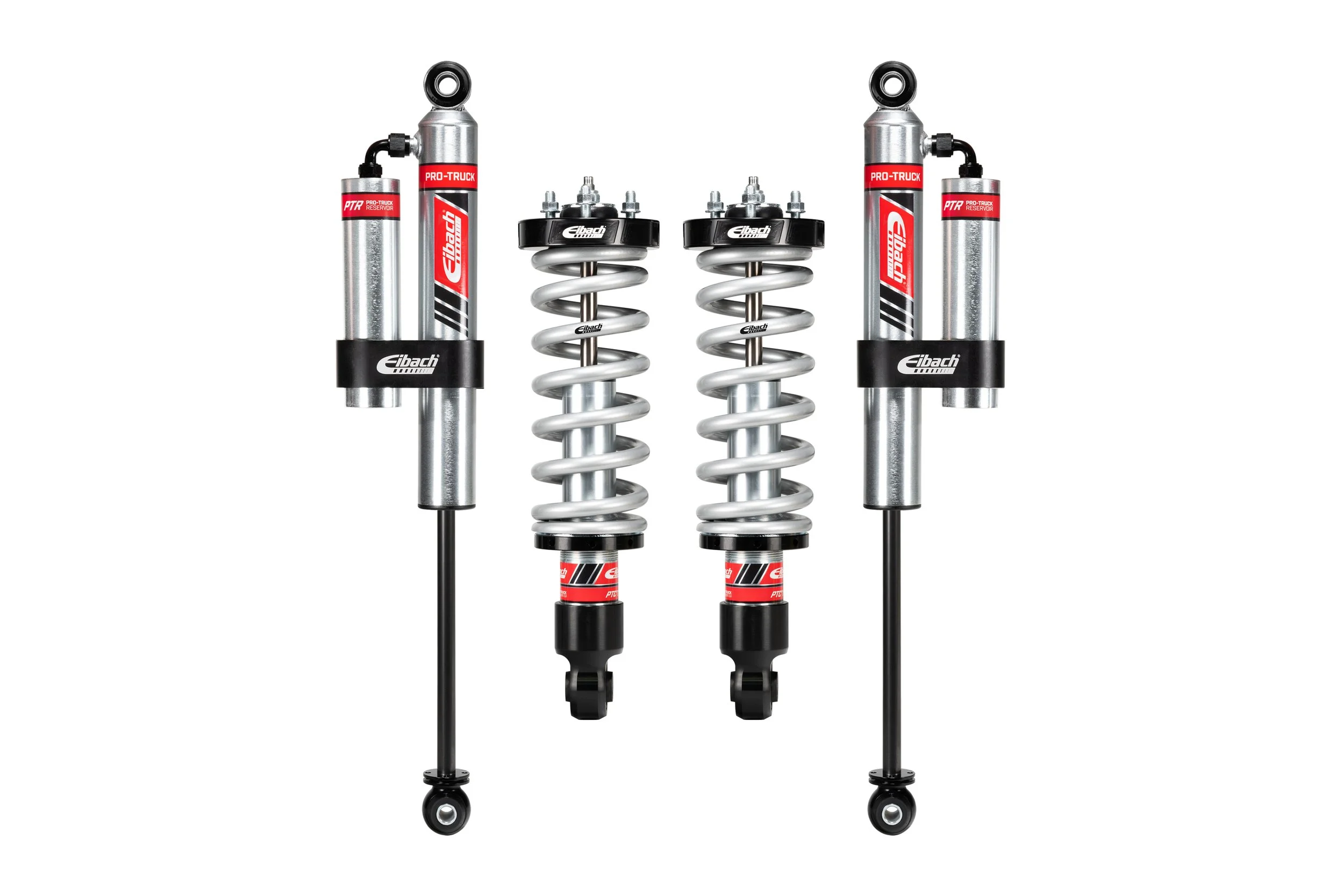 Lift kit suspension upgrade featuring Eibach Pro-Truck coilovers and reservoir shocks installed by Xtreme Car & Truck Accessories in Bridgeville, PA.