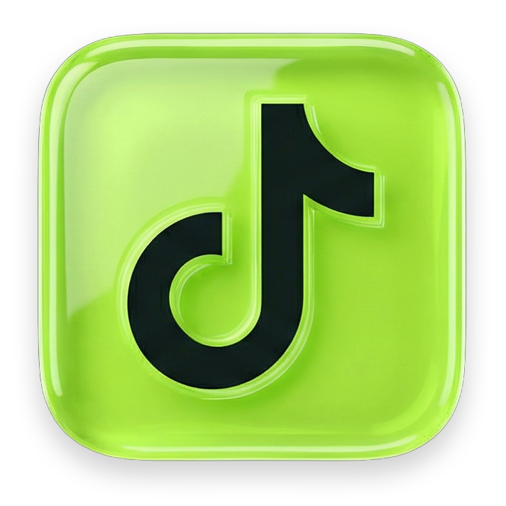 Green iOS liquid-glass TikTok icon for Xtreme Car & Truck Accessories in Bridgeville, PA — follow for quick clips, installs, and specials.