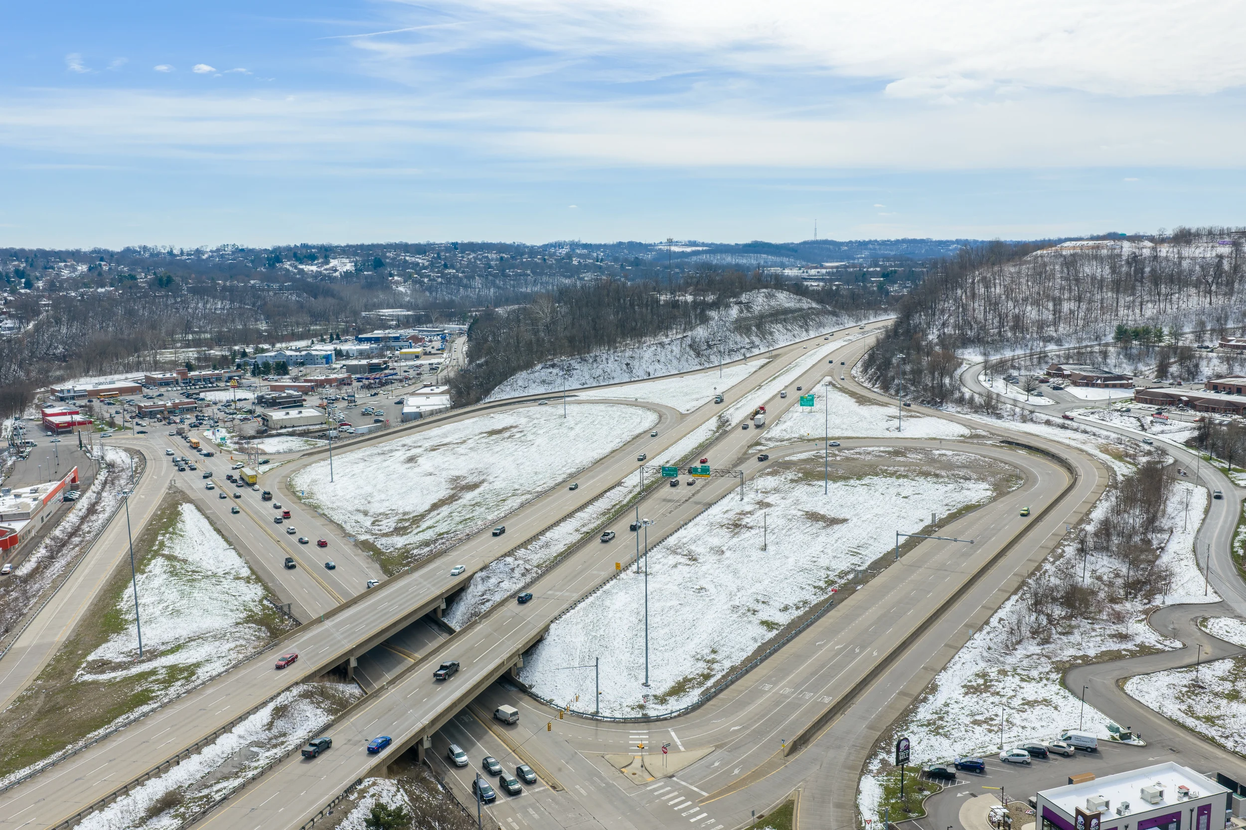 Aerial drone photo of Xtreme Car and Truck Accessories at 150 Millers Run Road Bridgeville PA 15017 taken by Ian Jones of ISJDESIGNS Pittsburgh drone photography