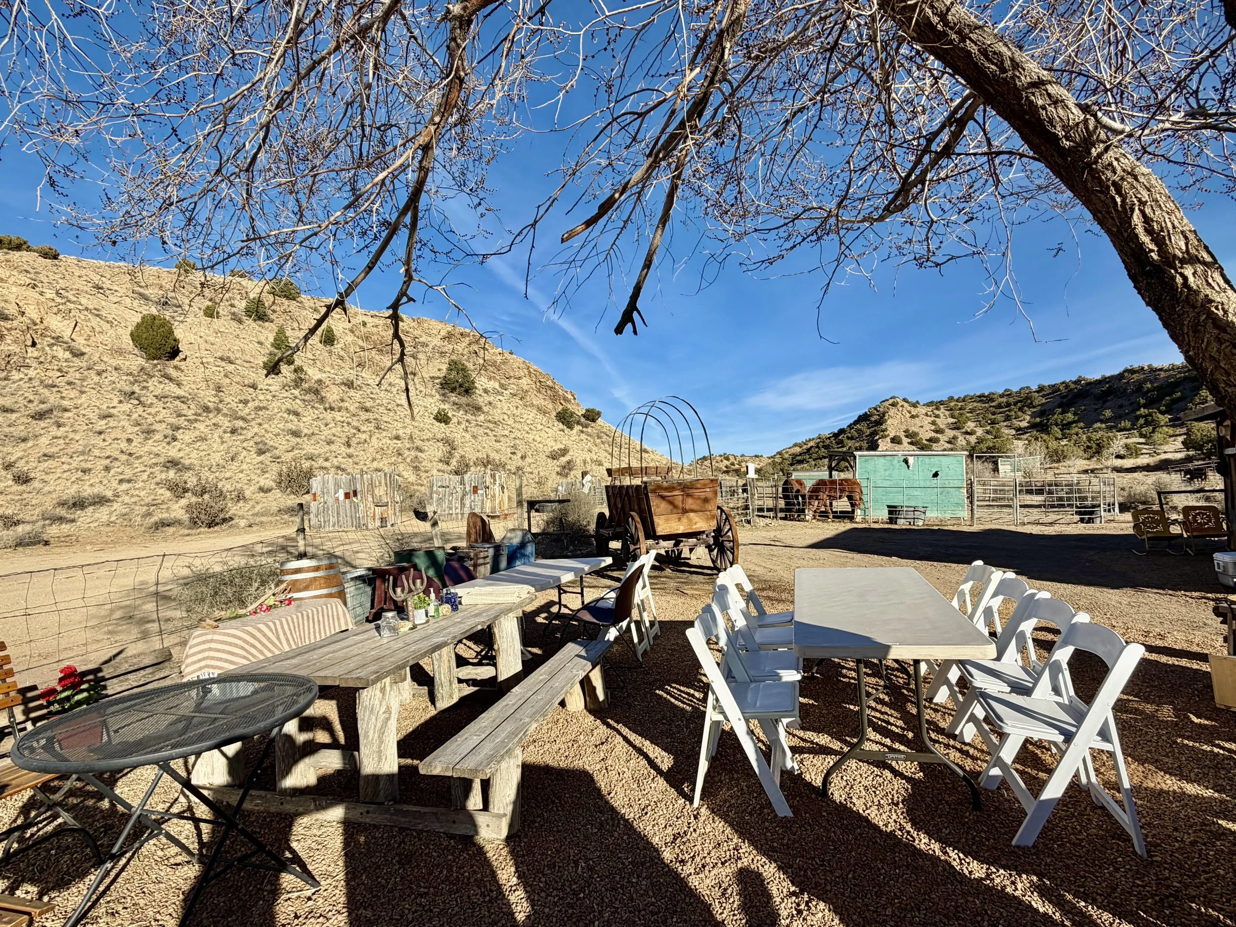 Outdoor seating area is available for parties, special events, retreats and team-building.  