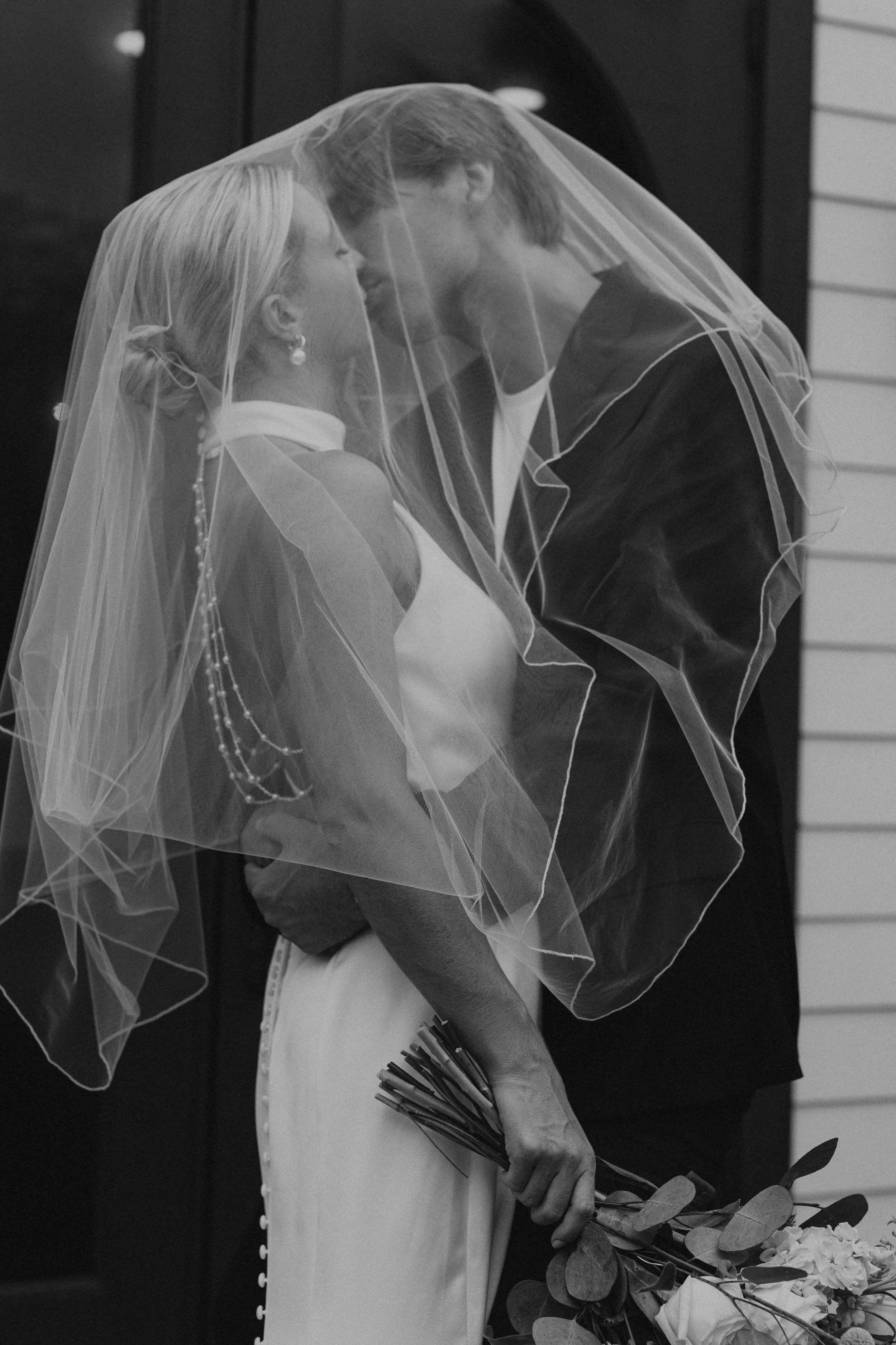 Editorial black and white film and digital wedding photography in Tampa Bay Florida