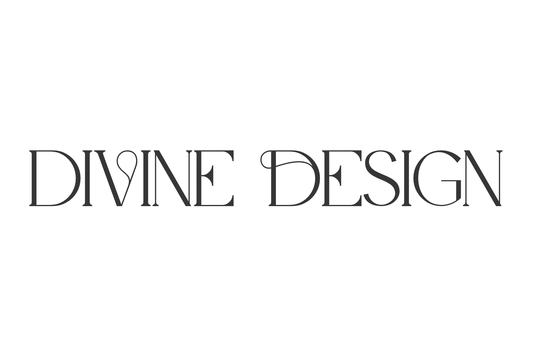 Black background with the text 'Divine Design' in elegant, thin, gray lettering.