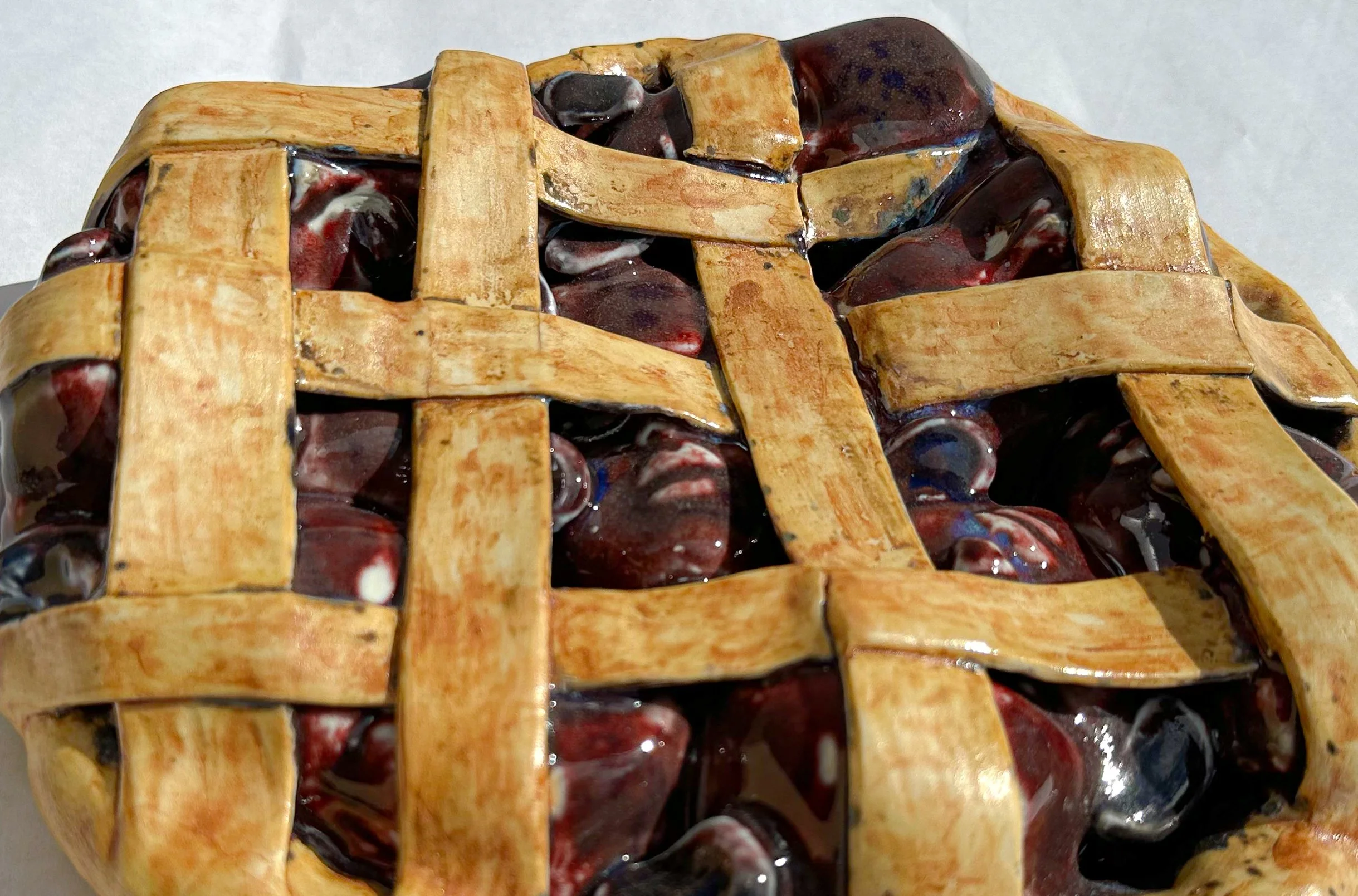 "Soul Food: Cherry Pie", 2025, Porcelain, 3.5 x 8.5 x 3.5 in.