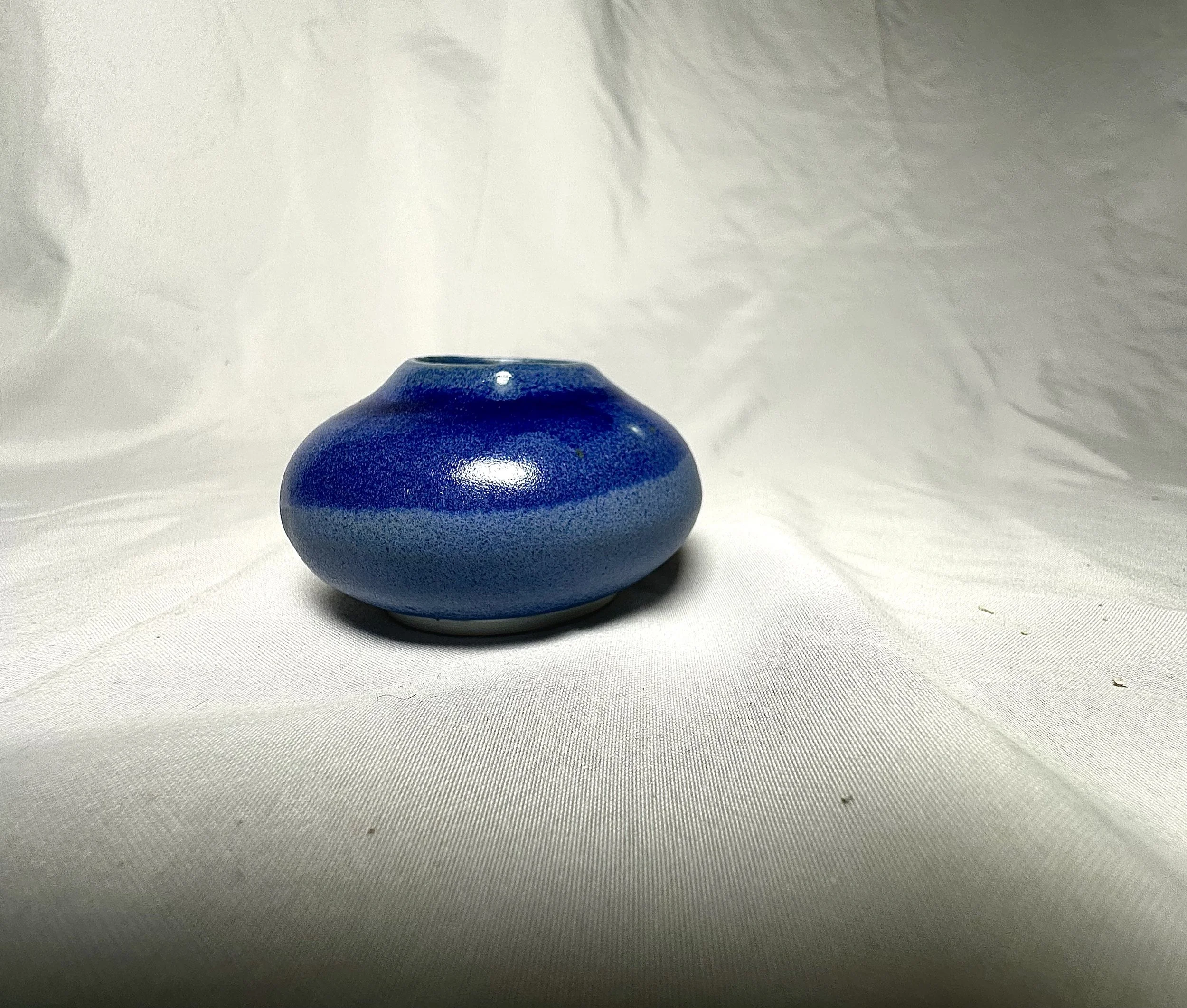 "Blue Miniature Vessel IV", 2025, Porcelain, 2.9 x 3.3 x 2.5 in.