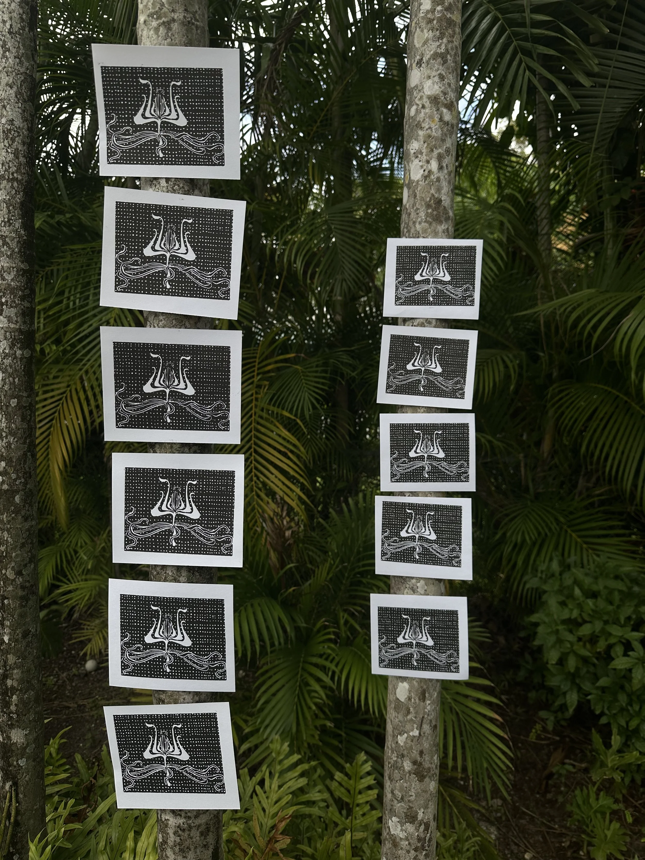 "Earth", 2025, Woodblock Relief, 6 x 4 in ea.