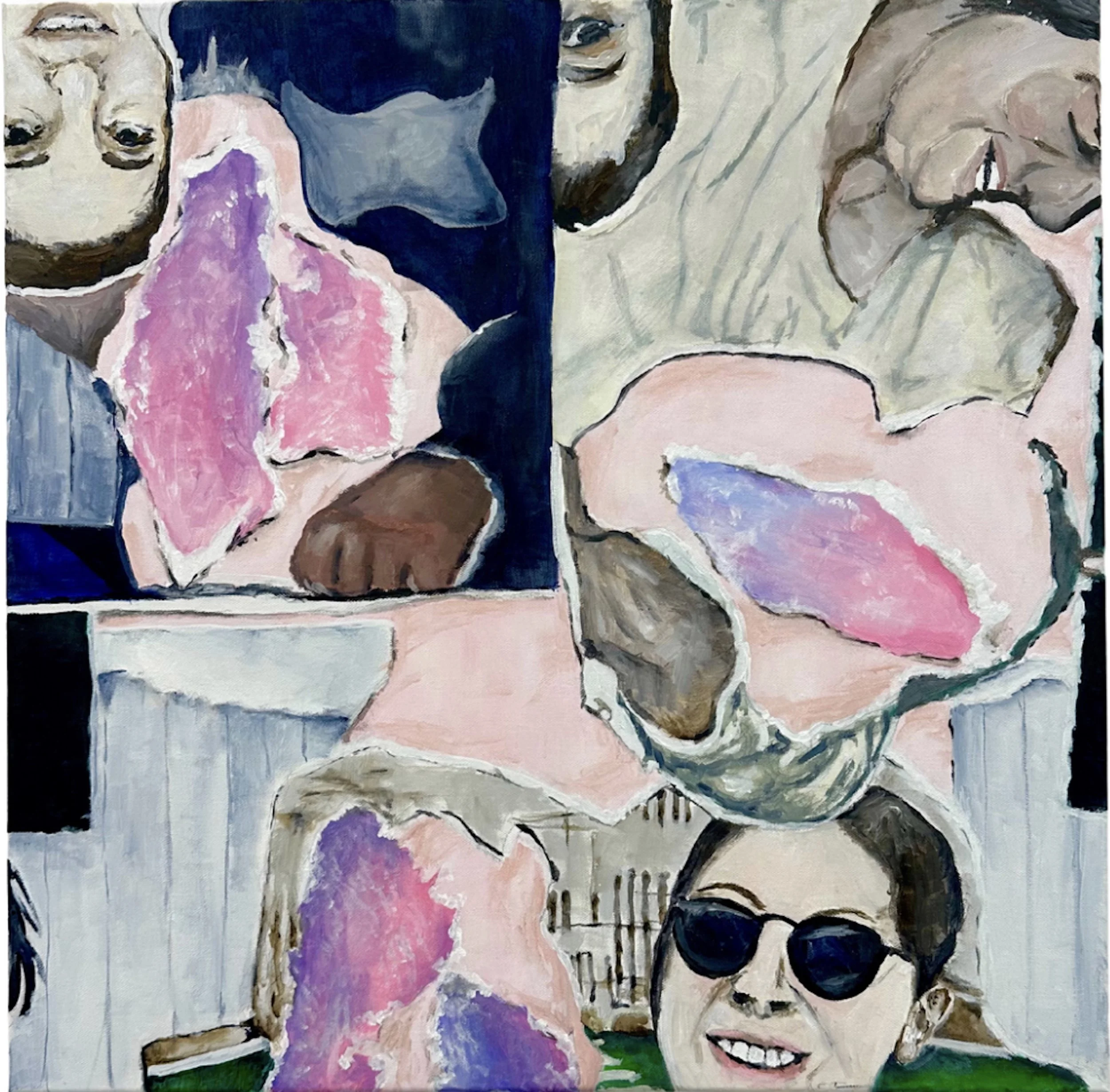 "Family Album (With Absence)", 2025, Acrylic on Canvas, 24 x 24 in. 