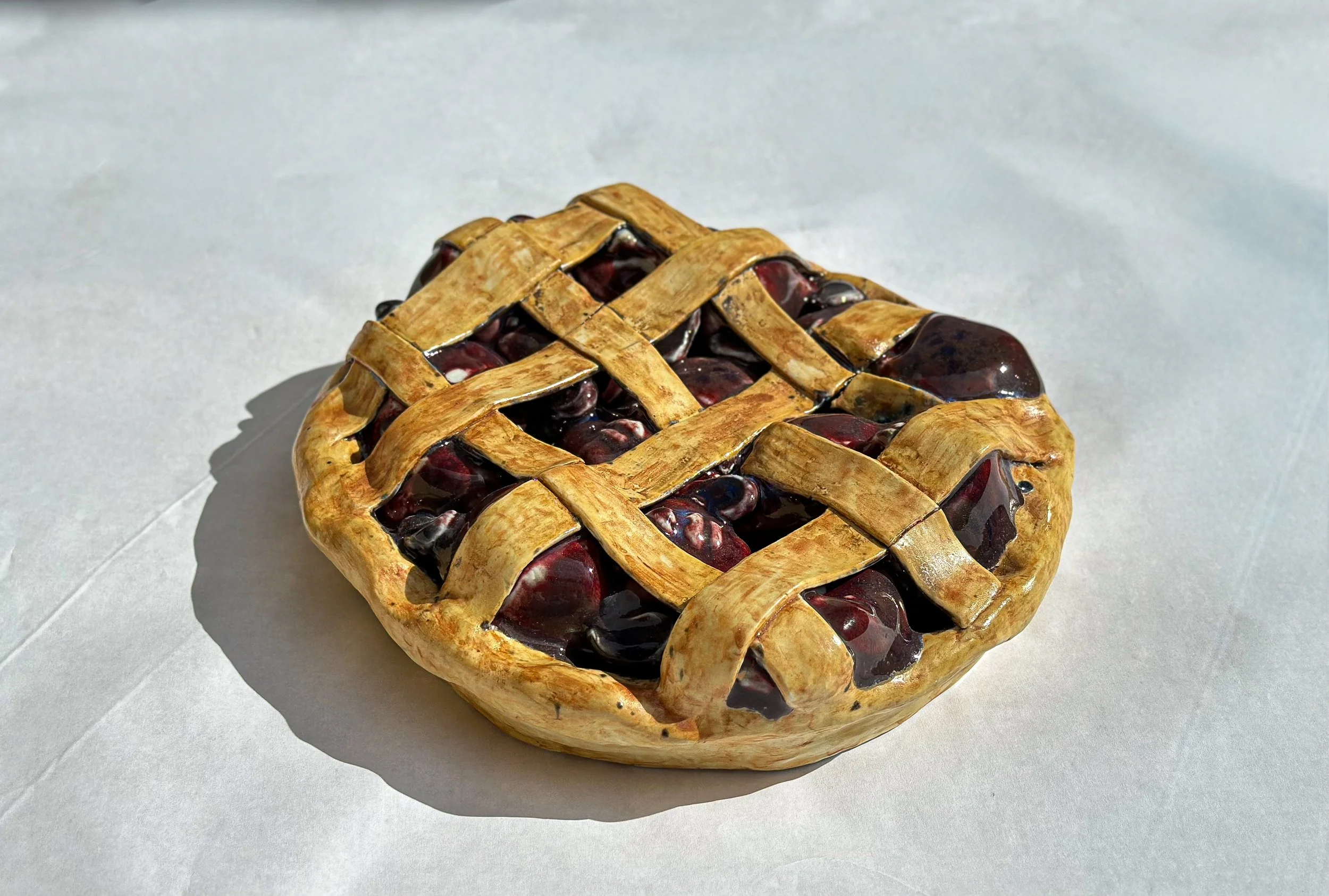 "Soul Food: Cherry Pie", 2025, Porcelain, 3.5 x 8.5 x 3.5 in.