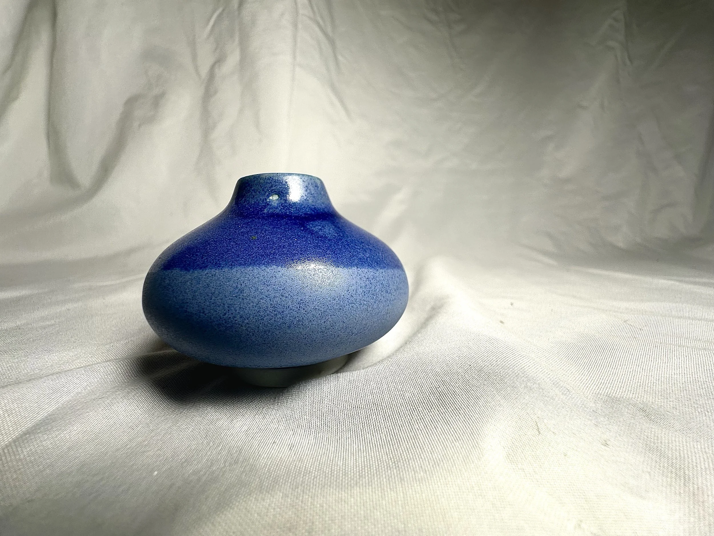 "Blue Miniature Vessel III", 2025, Porcelain, 3.2 x 2.9 x 2.5 in.