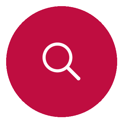 Magnifying glass icon representing thoroughness