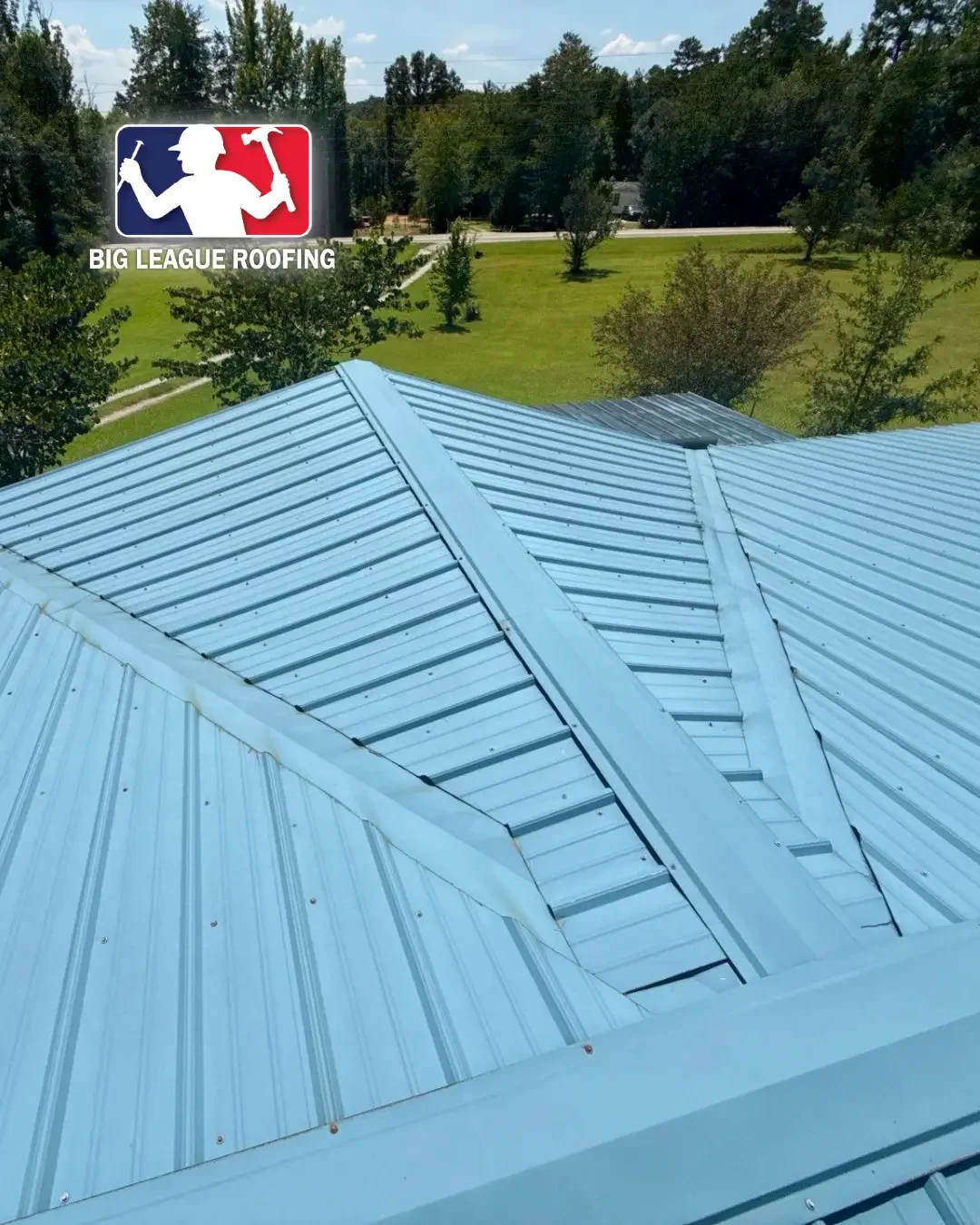 Standing seam metal roof with multiple roof planes on a home in Homer, GA