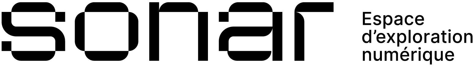 Logo avec le texte "Sona, Espace d'exploration numérique" en noir sur fond blanc.