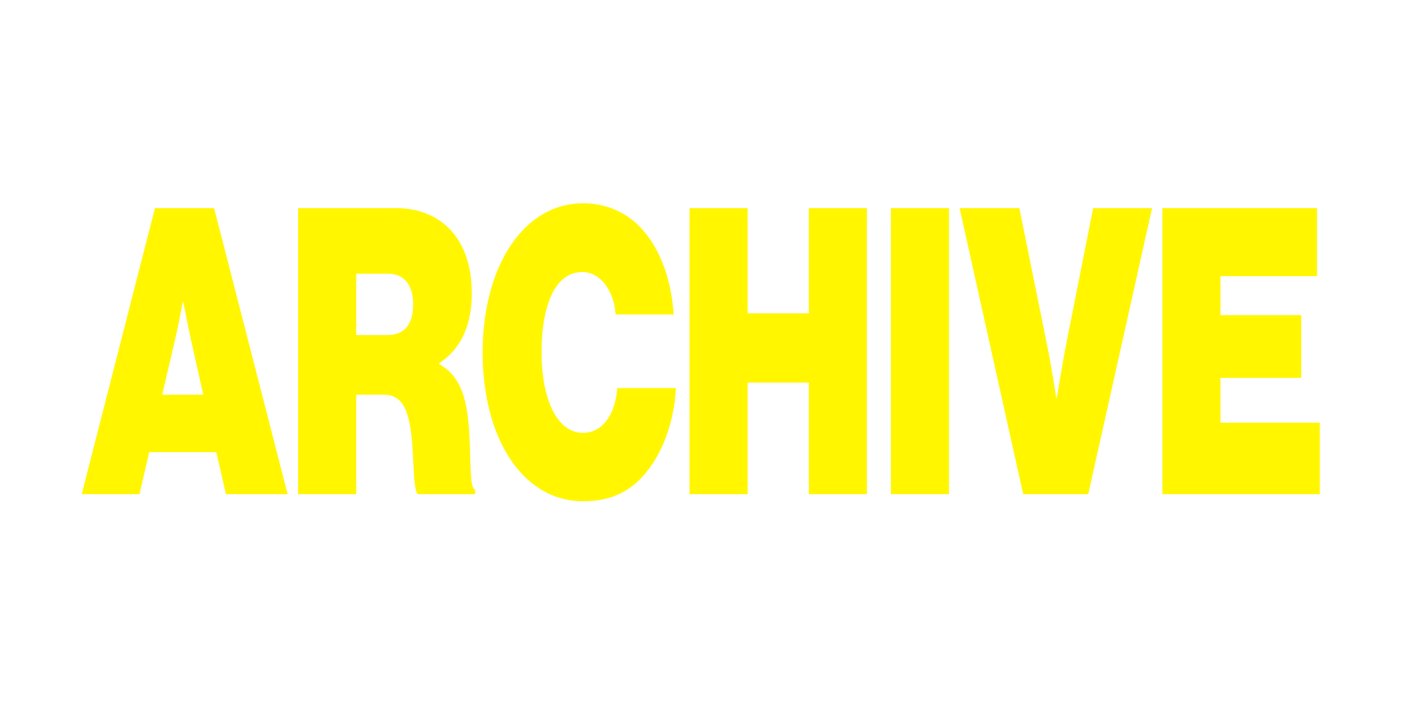 The word 'ARCHIVE' in large, bold, yellow letters.