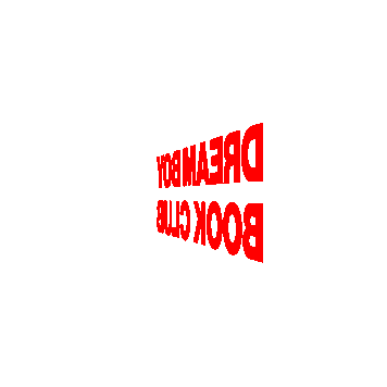 A sign with red letters reading "DREAM BOY BOOK CLUB" rotates counter clockwise.