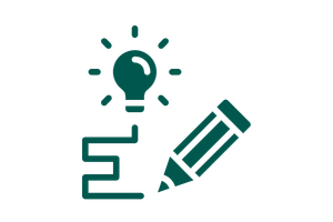 Green icon to represent the company having a seamless, start-to-finish process