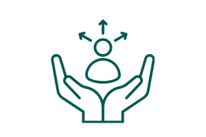 Green icon to represent the company offering trusted expertise and clear guidance