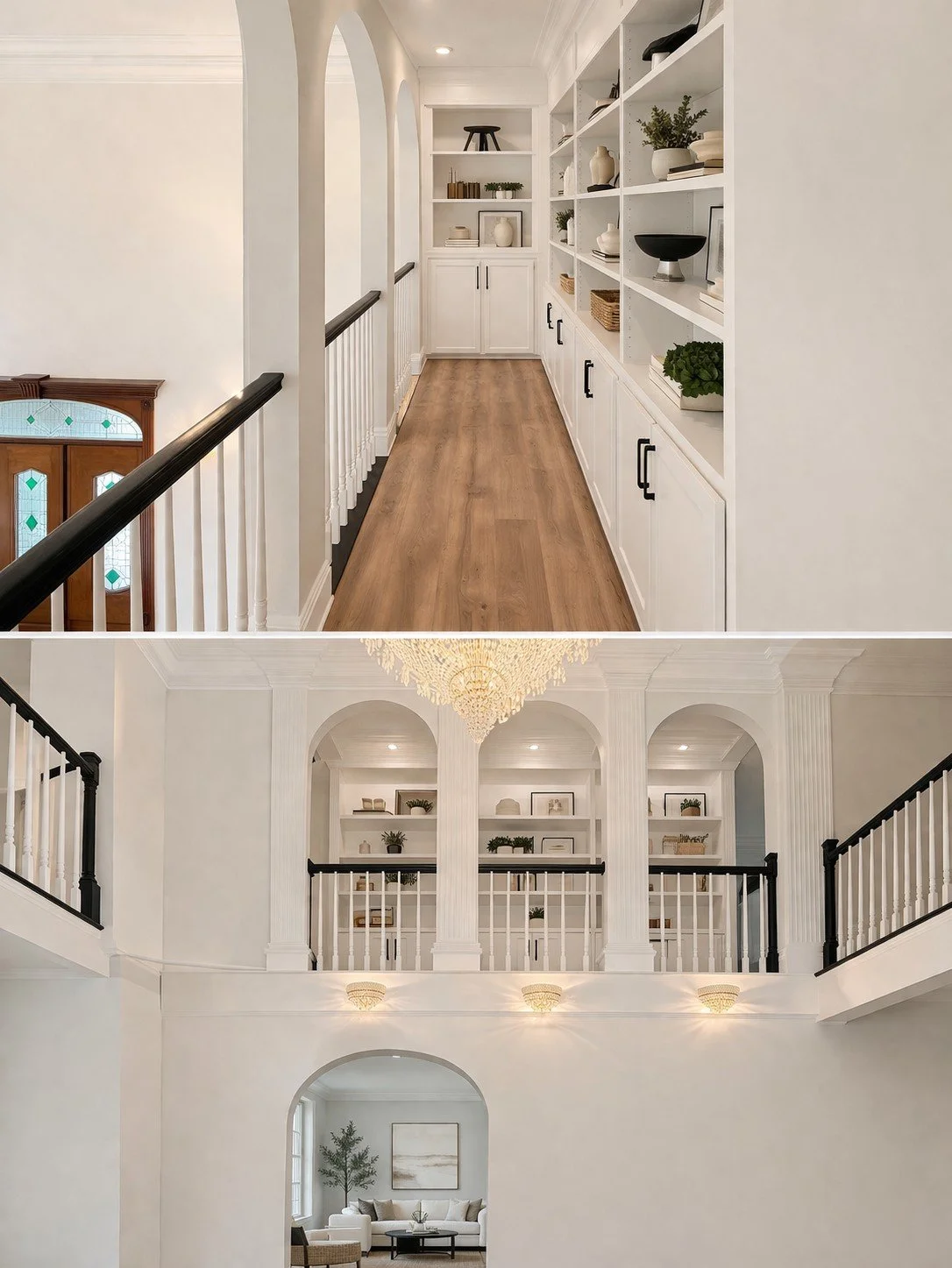 Virtually Staging Bookshelves and foyer by Aimee (Amay) Curole, Top Realtor in Metairie, LA, 23 Realty