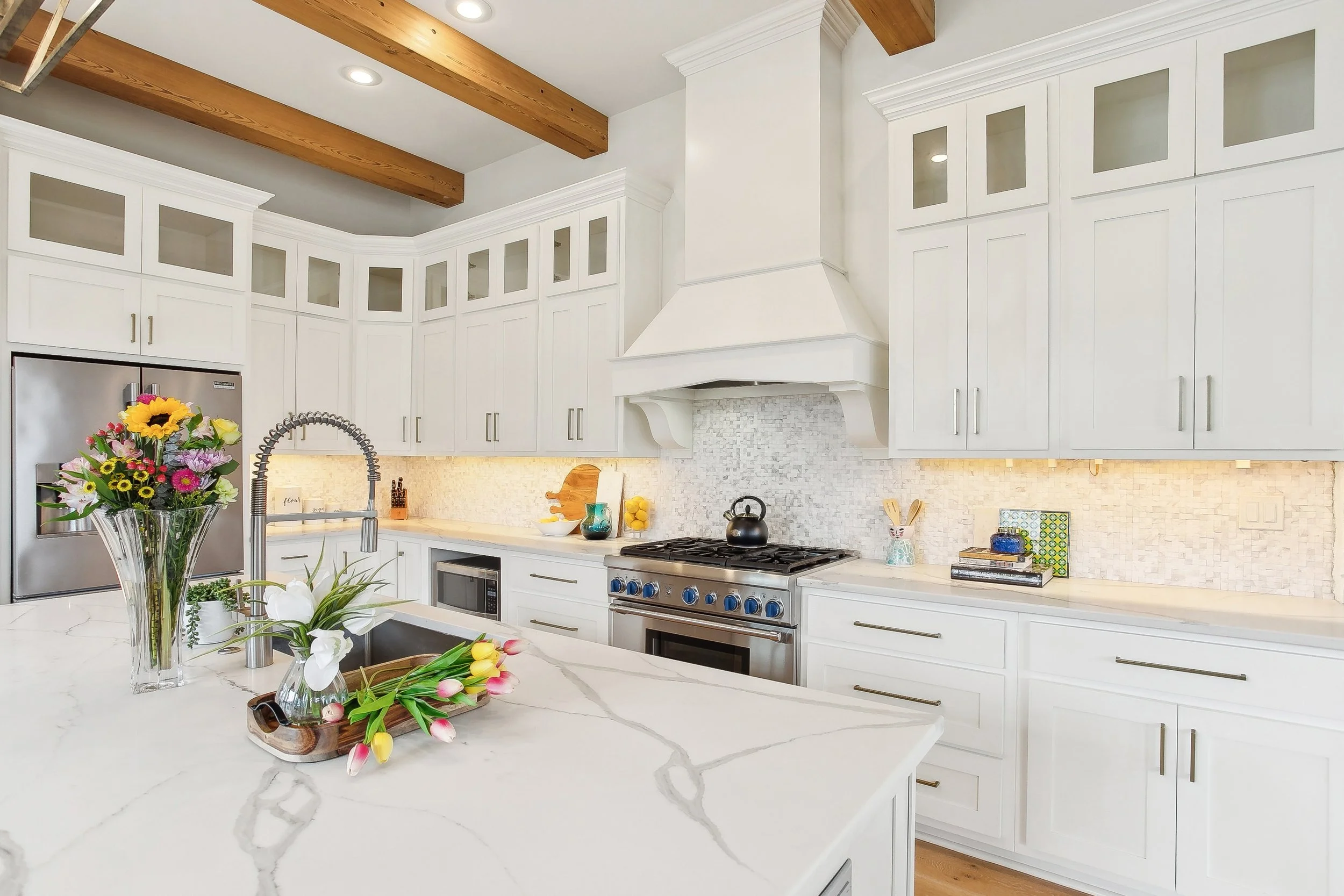 Luxury Gourmet kitchen featuring Thermador professional grade appliances in Terra Bella, Covington, LA listed by Aimee (Amay) Curole, Top Realtor in Metairie, 23 Realty, Broker/Owner