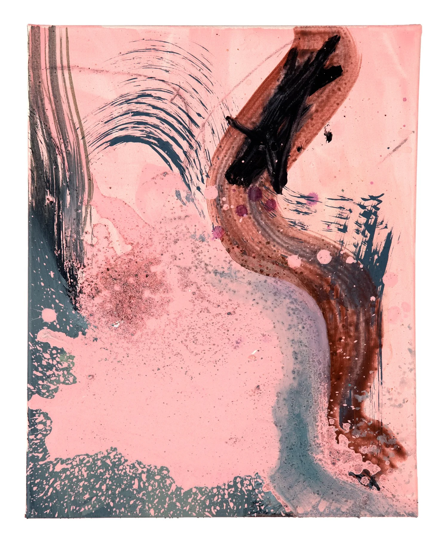 Lateral Stroke | 2021	| 16 x 20" | acrylic, oil, sand and charcoal on canvas