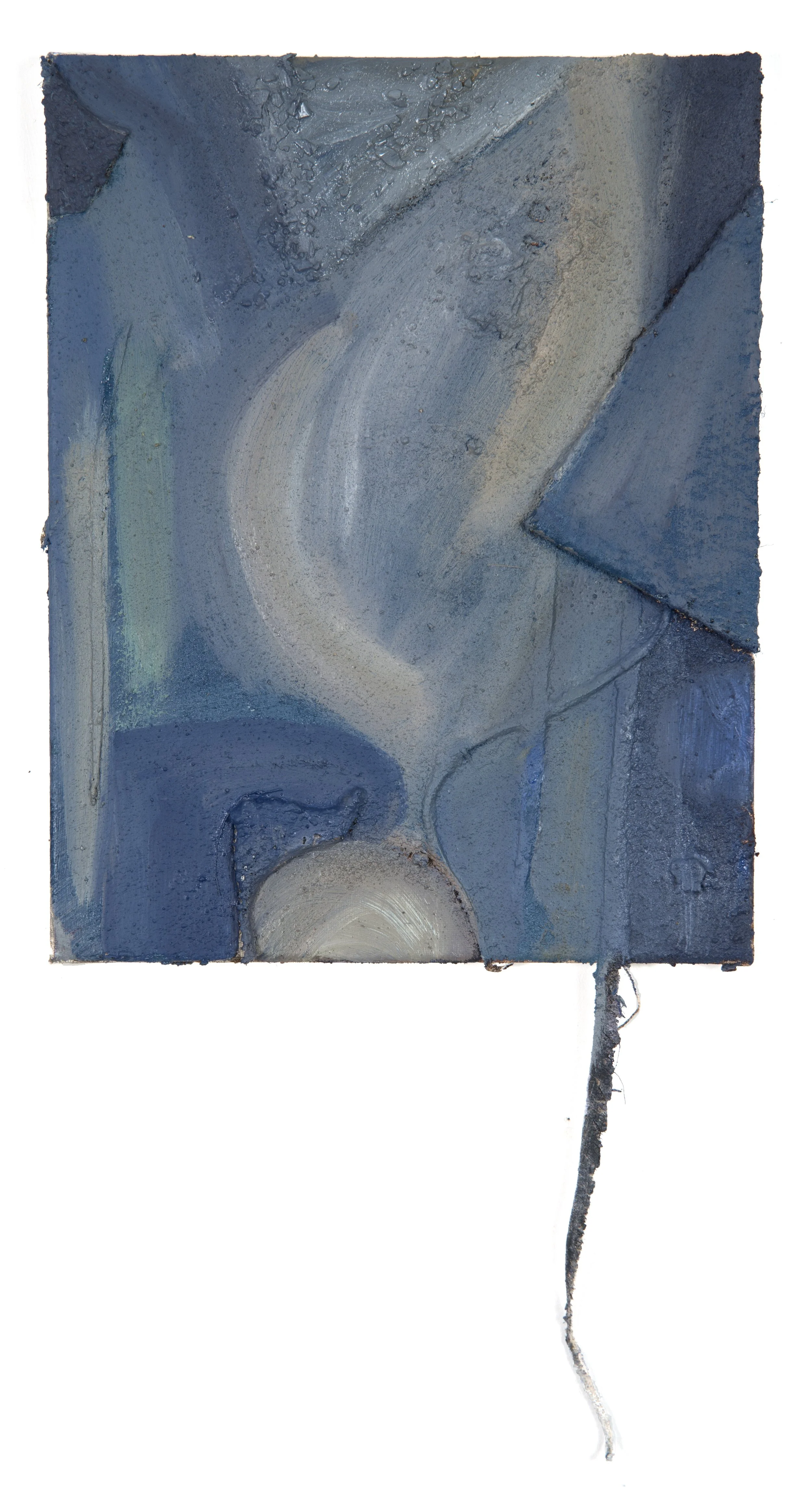 Fairytale Ending | 2025 | 22 x 11.25" | acrylic, oil, carpet, string, crushed shell and sand on canvas