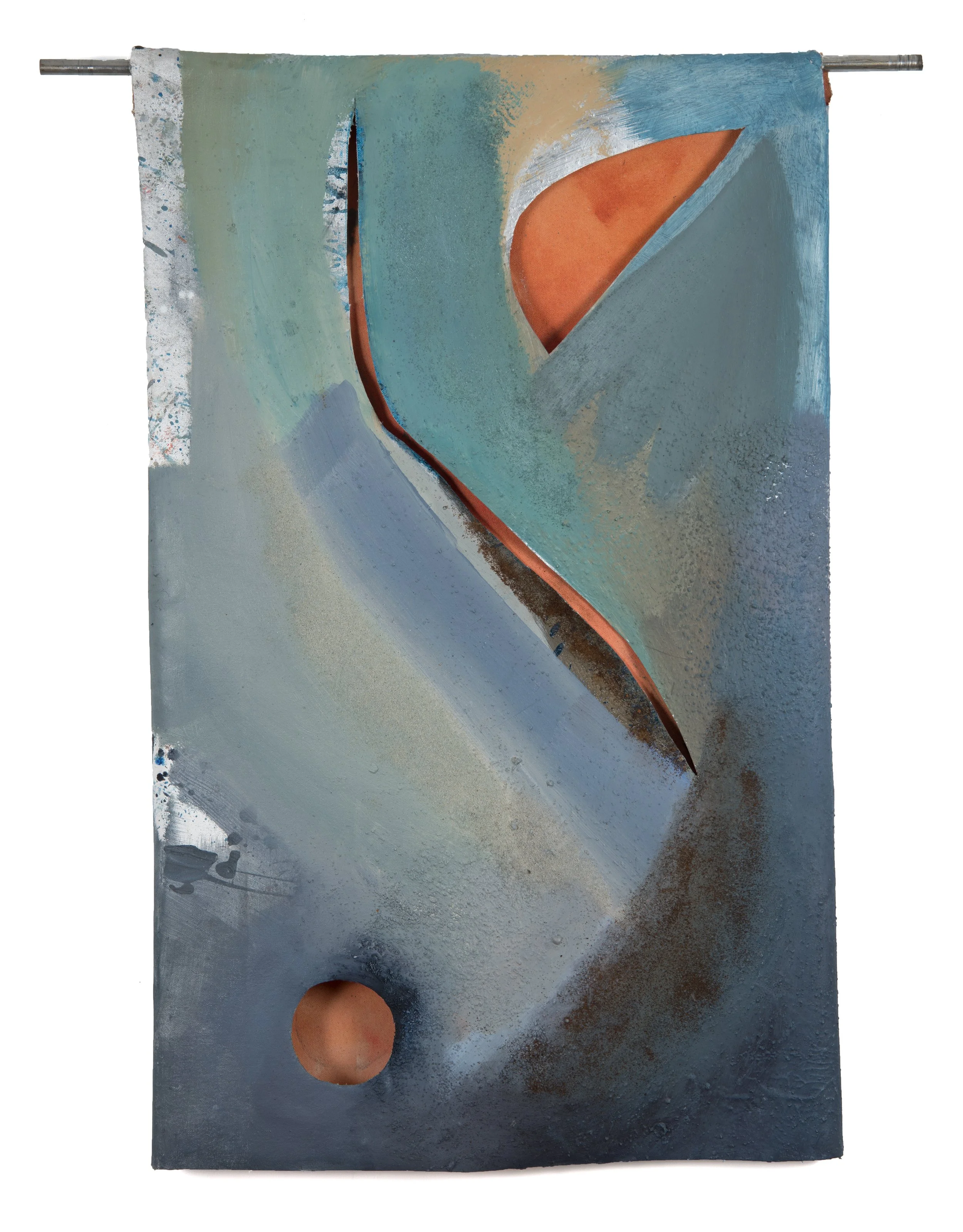 Mask | 2025 | 34 x 21.5" | acrylic, oil and sand on canvas