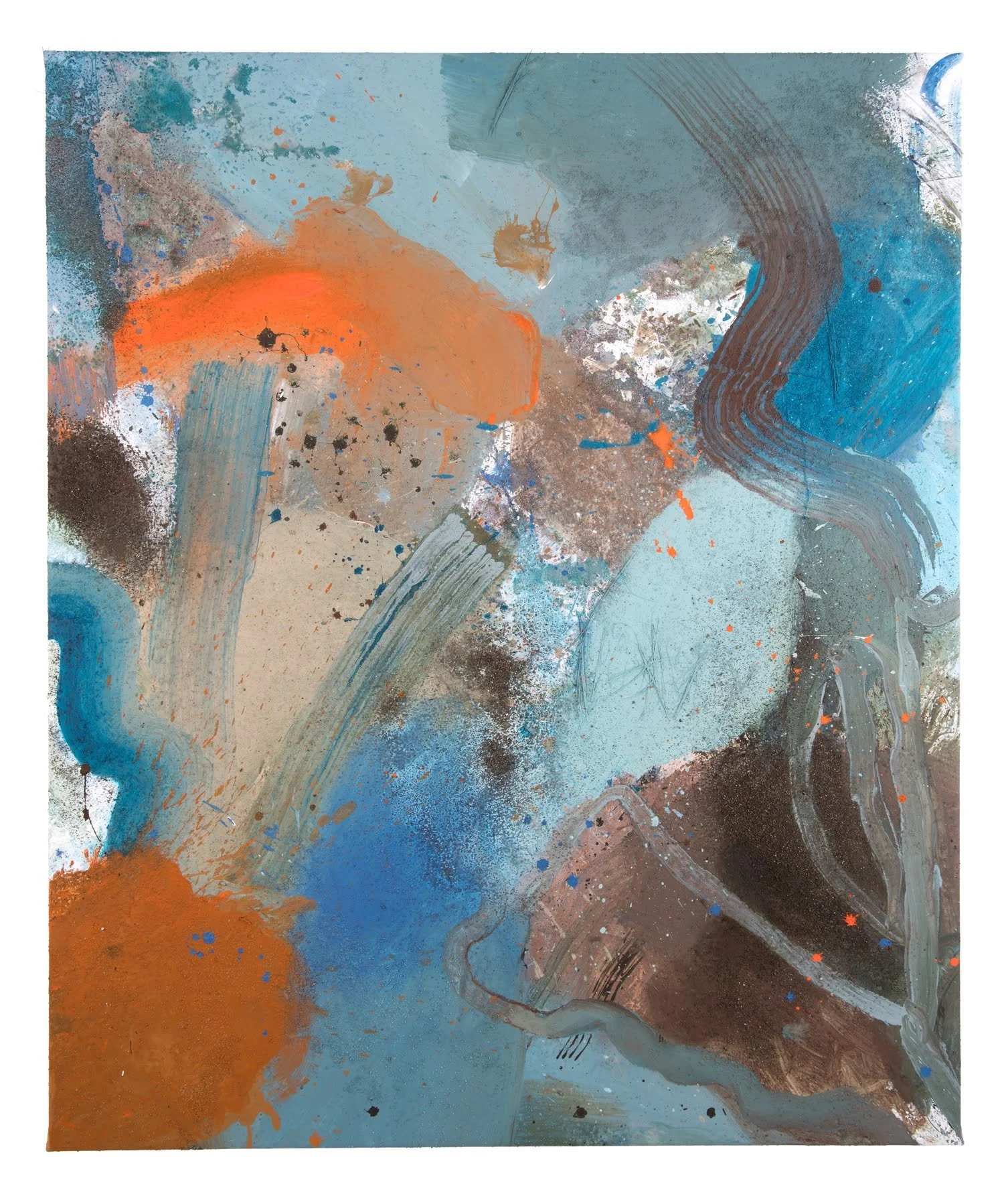 Intertidal | 2022 | 50 x 60" | acrylic, sand and brush bristles on canvas