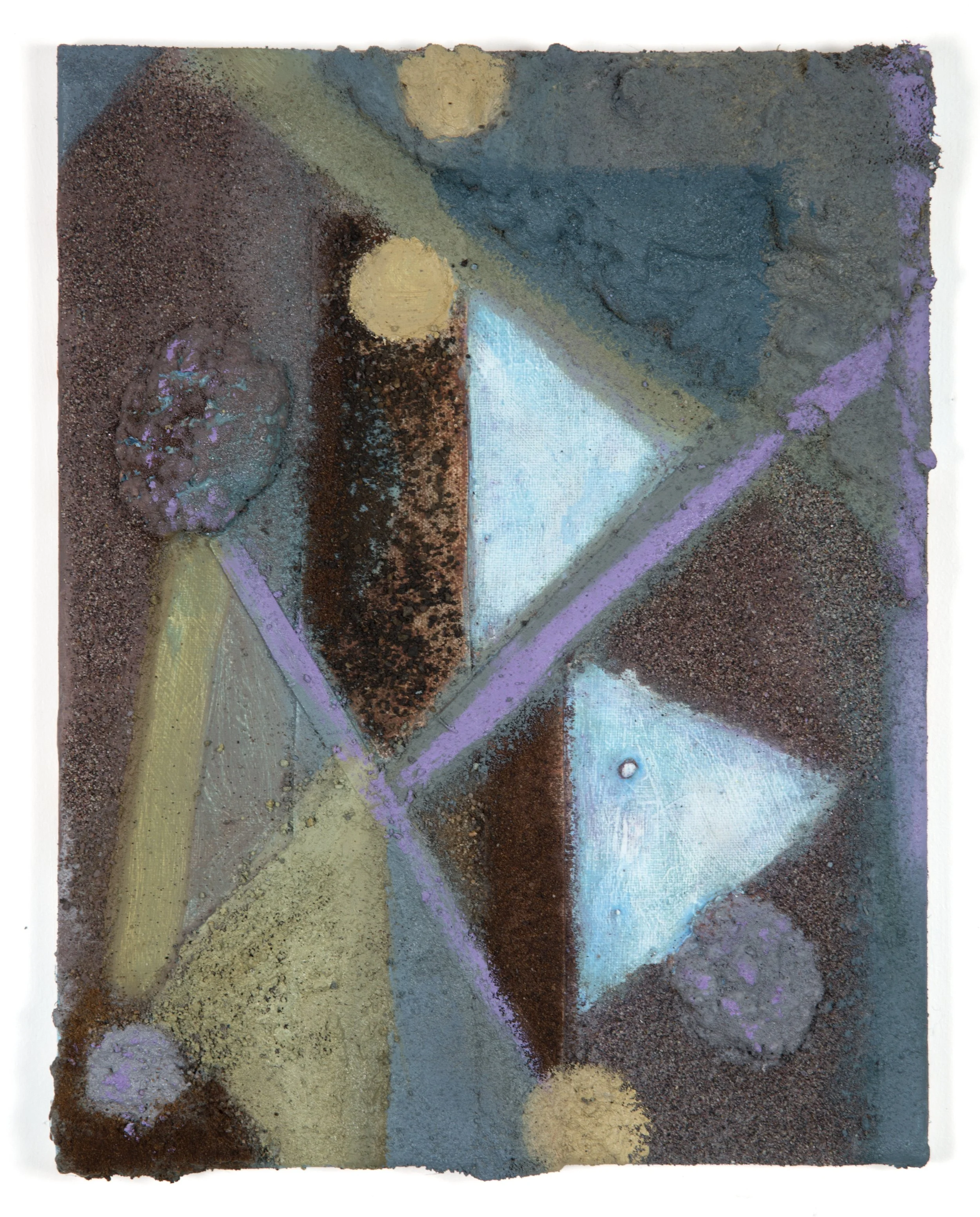 All Signs Point Toward | 2025 | 14.25 x 11.25" | 	acrylic, oil, sand and paper pulp on canvas