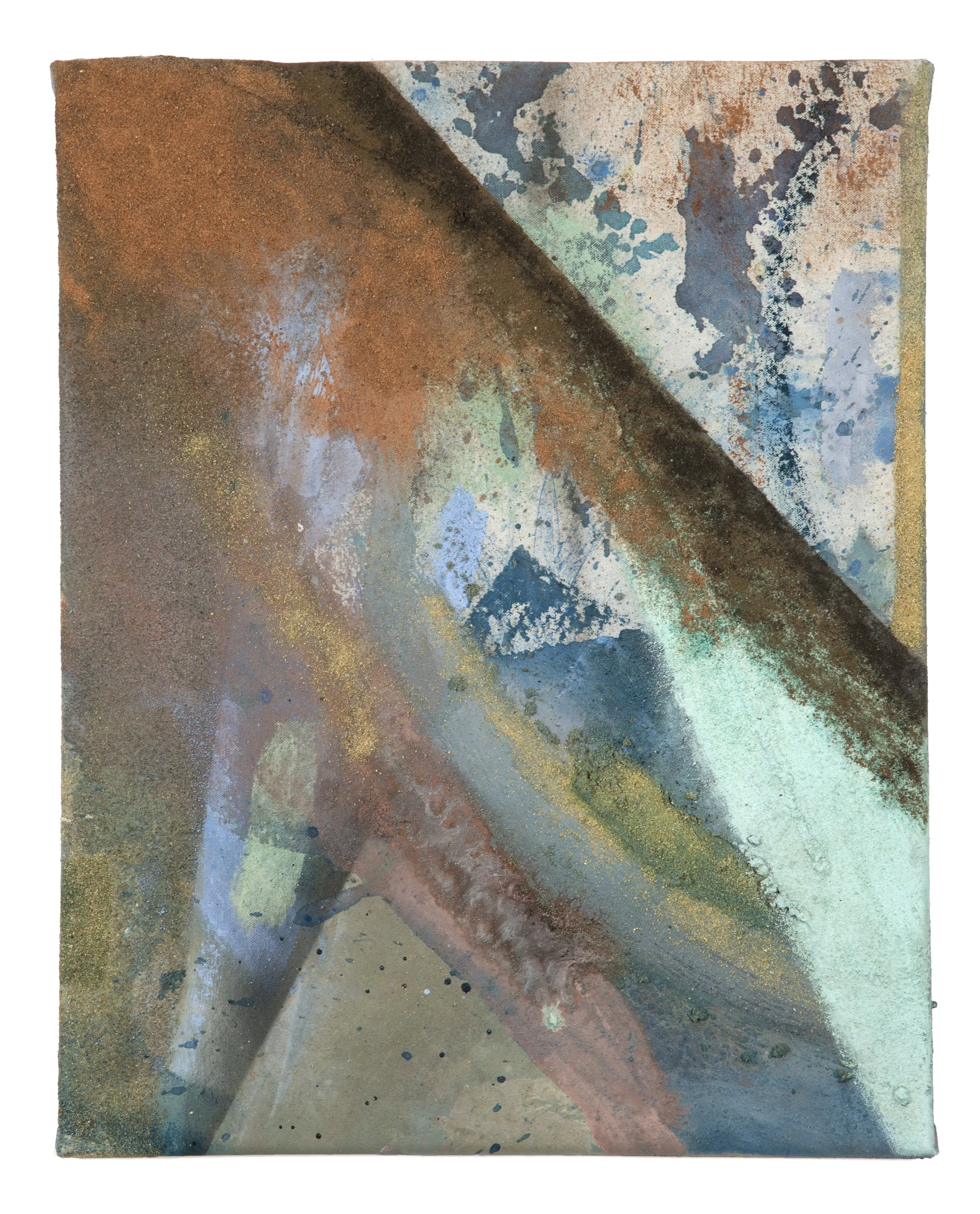 Recto 2 | 2025 | 16 x 20" | acrylic, sand and dye on canvas