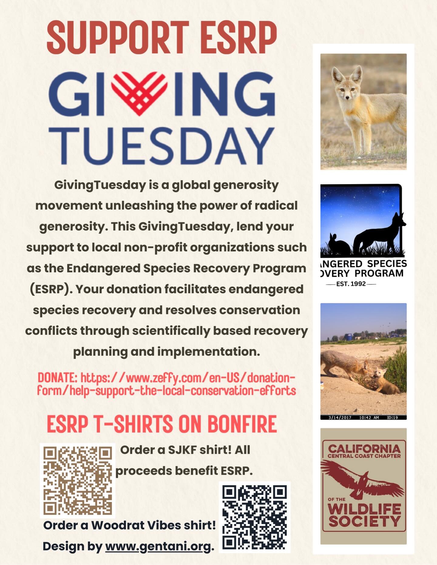 We are continuing to raise funds for and spread awareness about the Endangered Species Recovery Program (ESRP)! This #givingtuesday support ESRP and help them continue their critical conservation efforts to protect endangered species such as the San 