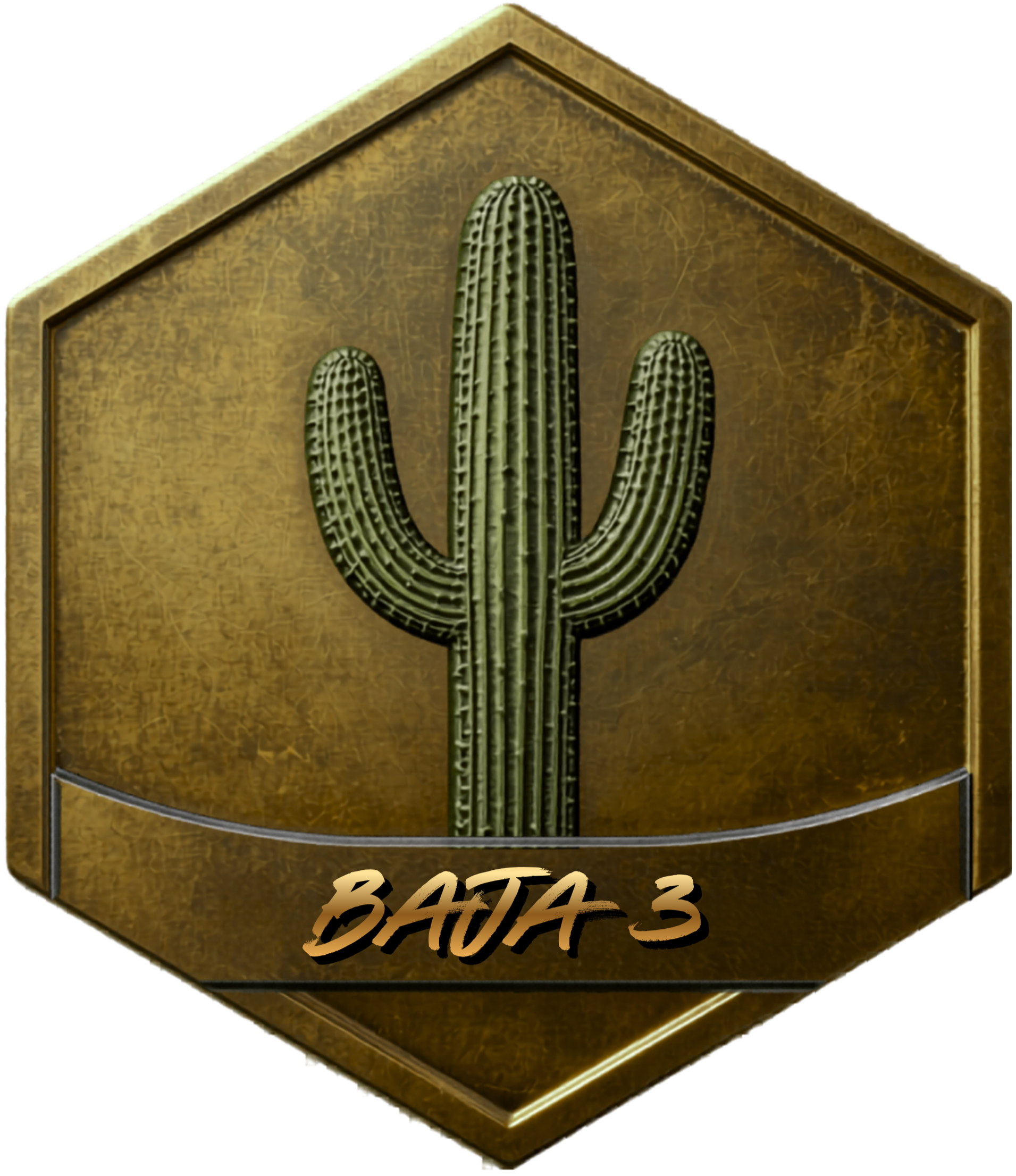 Decorative badge with a cactus illustration and the text 'BATA 3' in stylized font.