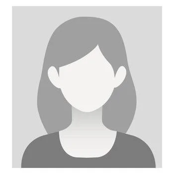 Grayscale illustration of a woman with shoulder-length hair wearing a rounded collar shirt.