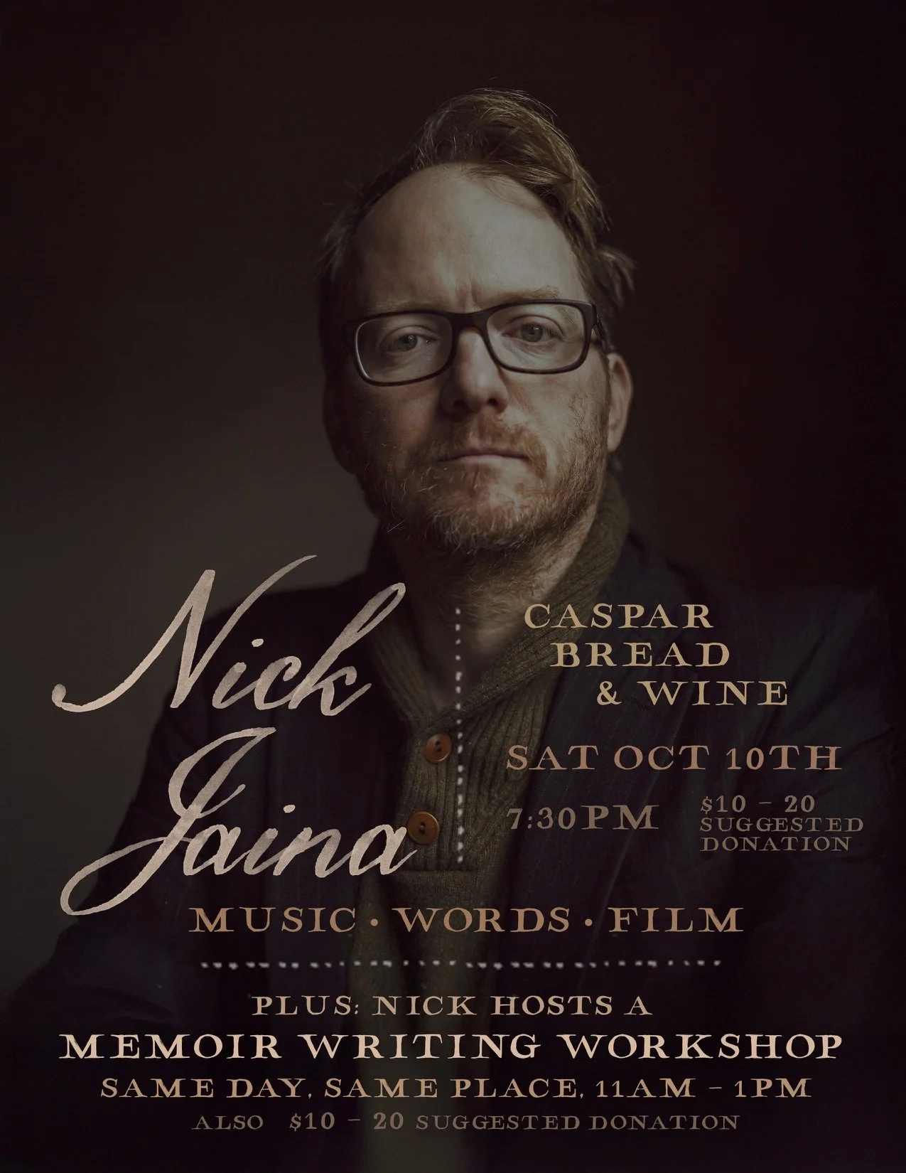 Nick Jaina writing workshop & performance 