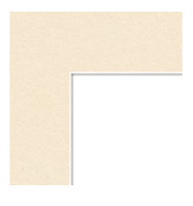 Close-up of a beige L-shaped corner with a white edge.