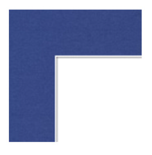 Blue corner of a white frame