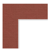 Close-up of a wooden picture frame corner on a white background.