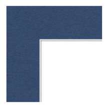 Close-up of a blue picture frame corner against a white background