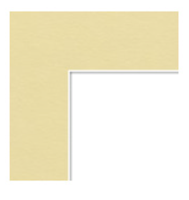 Close-up of a corner of a beige wall with a white trim or baseboard.