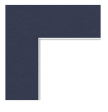 Navy blue corner with white border on the edge.