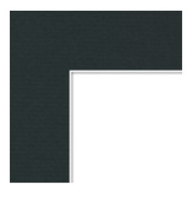 Close-up of a black corner with white trim on a wall.