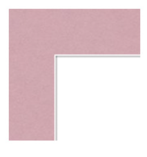 Pink unfolded sheet with a corner folded over.