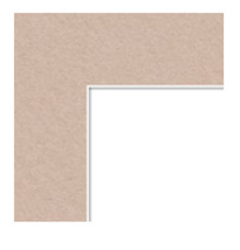 Close-up of a beige corner with a white inner border