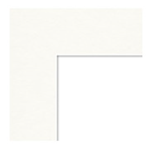 Close-up of a white photo frame corner, showing the frame's edge and part of the white background.