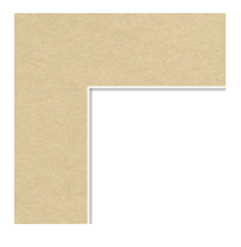 Beige corner with white picture frame on a beige wall